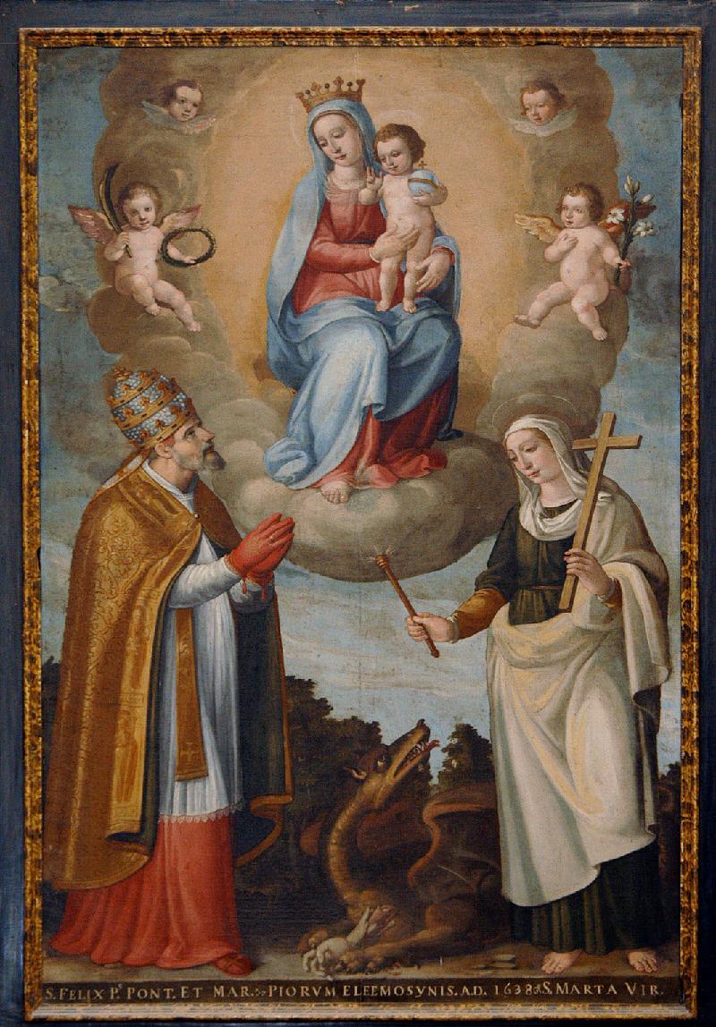 Madonna in gloria tra San Felice e Santa Marta-beweb